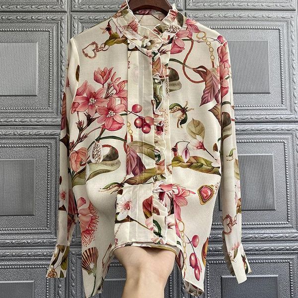 chic lady's ruffles blouses 2021 spring autumn floral print women's long sleeves shirts c427 &, White
chic lady's ruffles blouses 2021 spring autumn floral print women's long sleeves shirts c427 &, White