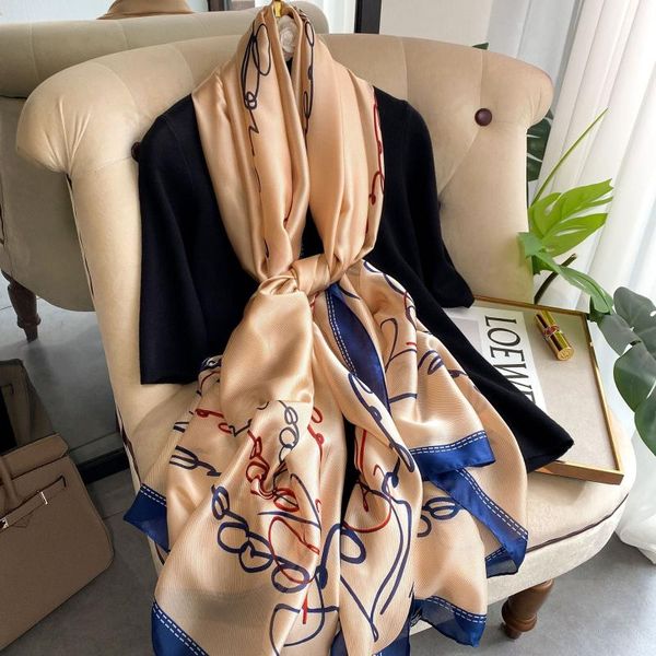 scarves 2021 spring women sillk scarf fashion carriage designer bandana hijabs summer female shawls and wrap pashmina foulard stoles, Blue;gray
scarves 2021 spring women sillk scarf fashion carriage designer bandana hijabs summer female shawls and wrap pashmina foulard stoles, Blue;gray