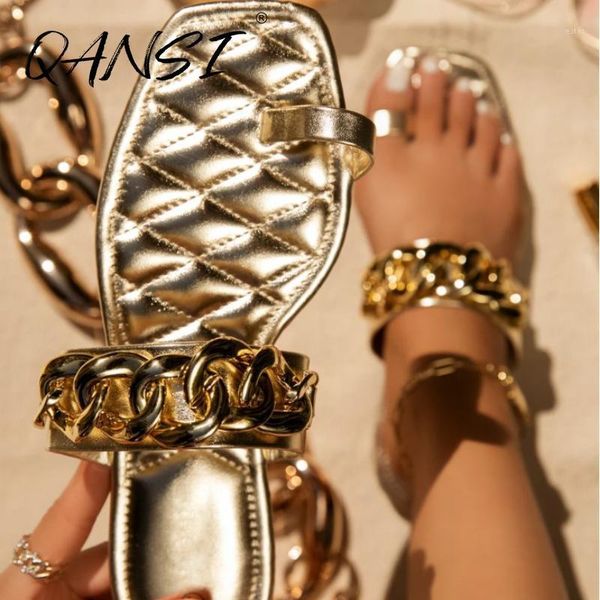 slippers summer square toe women's flip flops casual comfy flat plaid gold women fashion metal chain woman slide 20211, Black
slippers summer square toe women's flip flops casual comfy flat plaid gold women fashion metal chain woman slide 20211, Black