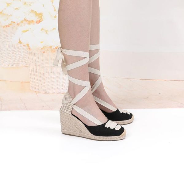 sandals women's wedge espadrille ankle strap comfortable slippers ladies womens casual shoes breathable flax canvas pumps, Black
sandals women's wedge espadrille ankle strap comfortable slippers ladies womens casual shoes breathable flax canvas pumps, Black