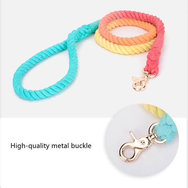 hand-woven rainbow cotton dog leash in gradient color for small meduim basic leashes 1.5m collars & 
hand-woven rainbow cotton dog leash in gradient color for small meduim basic leashes 1.5m collars &
