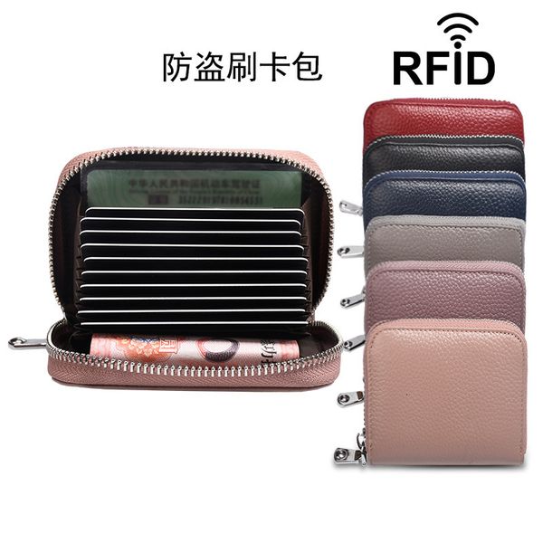 leather multifunctional card bag men's and women's rfid security korean leather zipper clip organ, Red;black
leather multifunctional card bag men's and women's rfid security korean leather zipper clip organ, Red;black