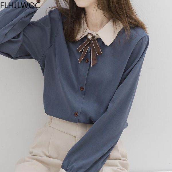 women's blouses & shirts 2021 japanese kawaii fashion style chic cute ribbon bow tie vintage design button elegant formal, White
women's blouses & shirts 2021 japanese kawaii fashion style chic cute ribbon bow tie vintage design button elegant formal, White