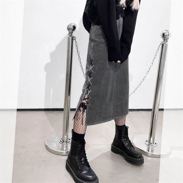 autumn winter korean arrival retro simple gray high waist was thin split ends wild women denim long skirt 210527, Black
autumn winter korean arrival retro simple gray high waist was thin split ends wild women denim long skirt 210527, Black