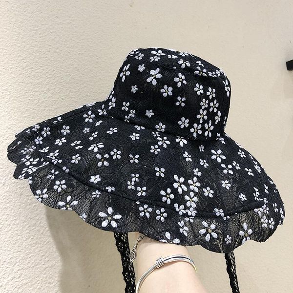 wide brim hats 2021 spring and summer big eaves lace flower retro bandage outing sunscreen sunshade ladies bucket hat female fisherman, Blue;gray
wide brim hats 2021 spring and summer big eaves lace flower retro bandage outing sunscreen sunshade ladies bucket hat female fisherman, Blue;gray