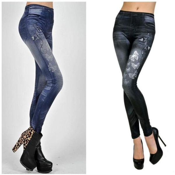 women's leggings ljcuiyao stretchy imitation jean skinny leggins women spring and autumn wear high-elastic butterfly printing ladies tr, Black
women's leggings ljcuiyao stretchy imitation jean skinny leggins women spring and autumn wear high-elastic butterfly printing ladies tr, Black