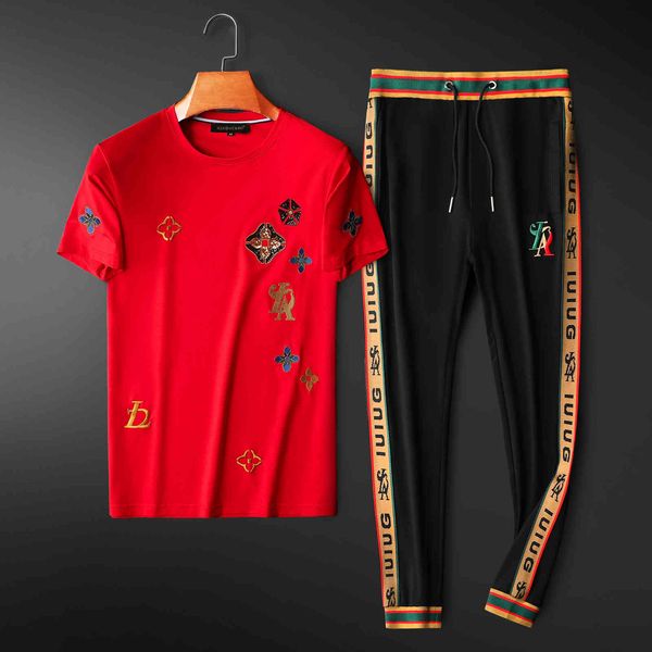 Tracksuits Sport Suit Fashion Classic Spring Short Sleeve Summer Korean Cotton Red T Shirt Pants Casual Thin Men's
Tracksuits Sport Suit Fashion Classic Spring Short Sleeve Summer Korean Cotton Red T Shirt Pants Casual Thin Men's