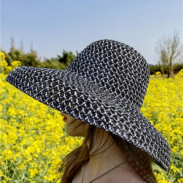 wide brim hats summer women big round black grey sun handmade straw luxury elegant solid outdoor beach, Blue;gray
wide brim hats summer women big round black grey sun handmade straw luxury elegant solid outdoor beach, Blue;gray