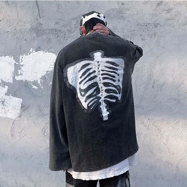 men's t-shirts skull print letter long sleeve casual t-shirt mens high street oversize cotton summer t shirt harajuku baggy hip hop tee, White;black
men's t-shirts skull print letter long sleeve casual t-shirt mens high street oversize cotton summer t shirt harajuku baggy hip hop tee, White;black