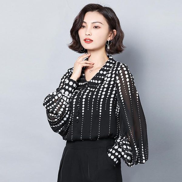 women's blouses & shirts spring and summer 2021 loose big yards temperament elegant meat wave point lantern sleeve long shirt female, White
women's blouses & shirts spring and summer 2021 loose big yards temperament elegant meat wave point lantern sleeve long shirt female, White