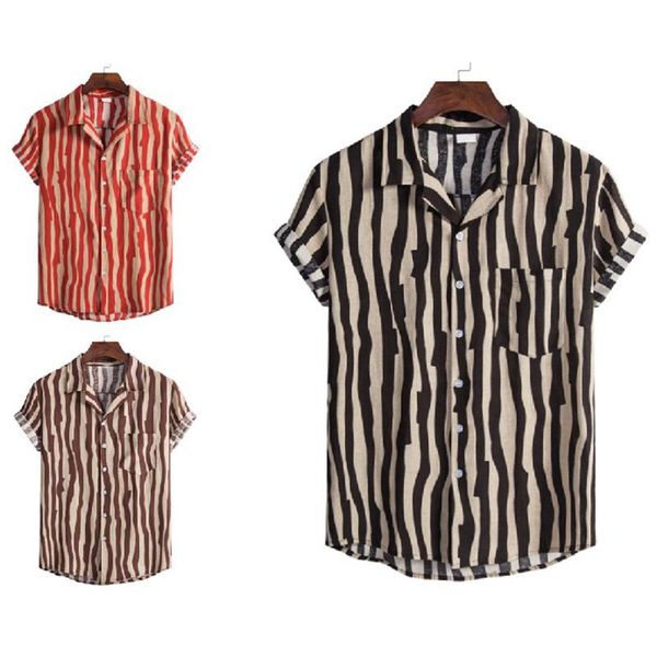 men's casual shirts men striped shirt breathable loose lapel neck short sleeve man streetwear vacation clothing, White;black
men's casual shirts men striped shirt breathable loose lapel neck short sleeve man streetwear vacation clothing, White;black