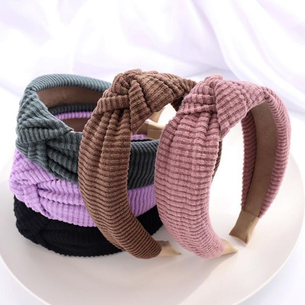 pleated corduroy knot hairband headband for women girls hair accessories1