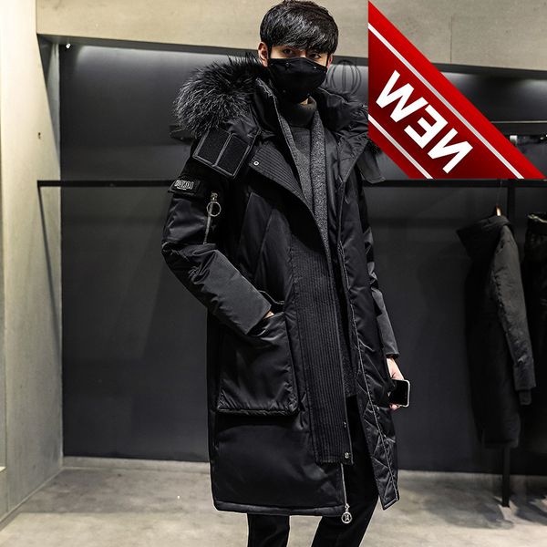 winter jacket men's trend thickening mid-length large fur collar outdoor youth down korean running gay, Black
winter jacket men's trend thickening mid-length large fur collar outdoor youth down korean running gay, Black