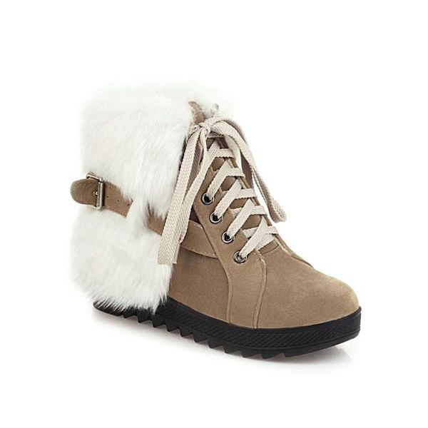 boots fuaux fur ankle womens flock lace up warm snow winter waterproof non-slip shoes womans fashion outdoor 43, Black
boots fuaux fur ankle womens flock lace up warm snow winter waterproof non-slip shoes womans fashion outdoor 43, Black