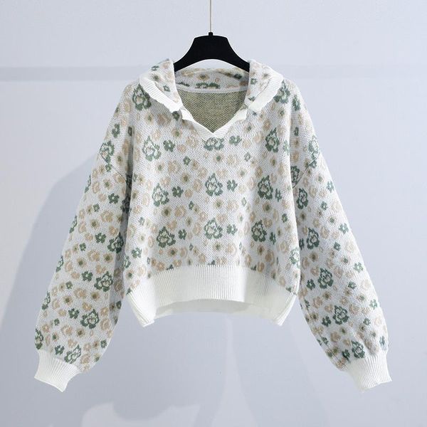 women's sweaters vintage short floral knitted women sweater pullovers autumn winter 2021 coarse yarn loose thicken warm female pulls ou, White;black
women's sweaters vintage short floral knitted women sweater pullovers autumn winter 2021 coarse yarn loose thicken warm female pulls ou, White;black