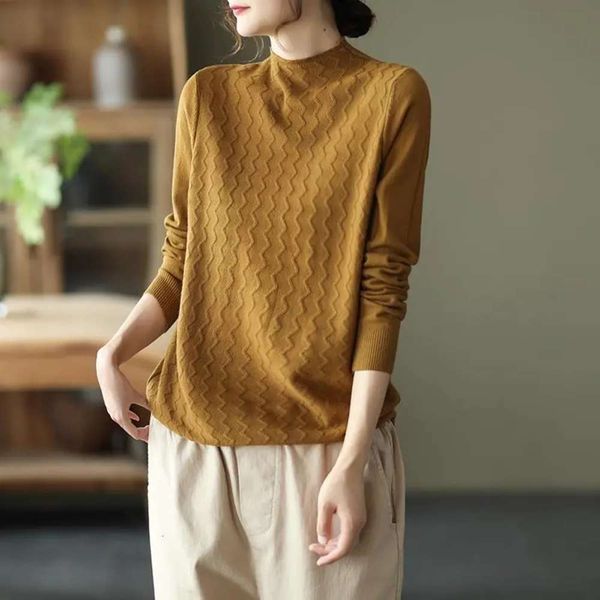 autumn and winter high collar corrugated long sleeve bottomed sweater loose thin, White;black
autumn and winter high collar corrugated long sleeve bottomed sweater loose thin, White;black