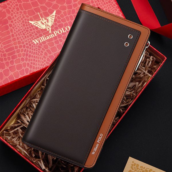 classic wallets fashion leather men's long style pickup bag business handbag, Red;black
classic wallets fashion leather men's long style pickup bag business handbag, Red;black