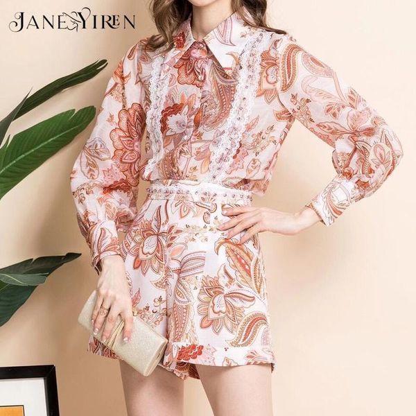 women's tracksuits janeyiren runway fashion sicily vacation 2 piece set long-sleeved diamond shirt and retro print shorts twinsets, Gray
women's tracksuits janeyiren runway fashion sicily vacation 2 piece set long-sleeved diamond shirt and retro print shorts twinsets, Gray