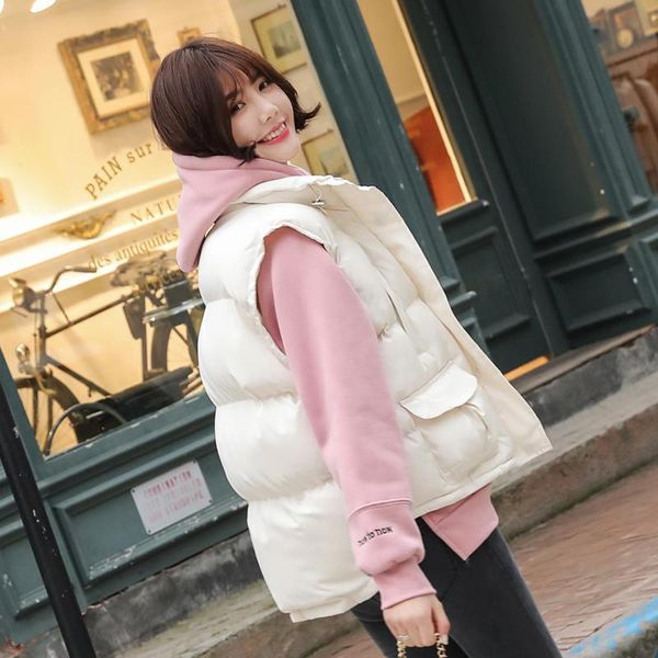 women's vests sleeveless waistcoat stand collar vest jacket female down cotton short women winter parkas casual coat c5763, Black;white
women's vests sleeveless waistcoat stand collar vest jacket female down cotton short women winter parkas casual coat c5763, Black;white