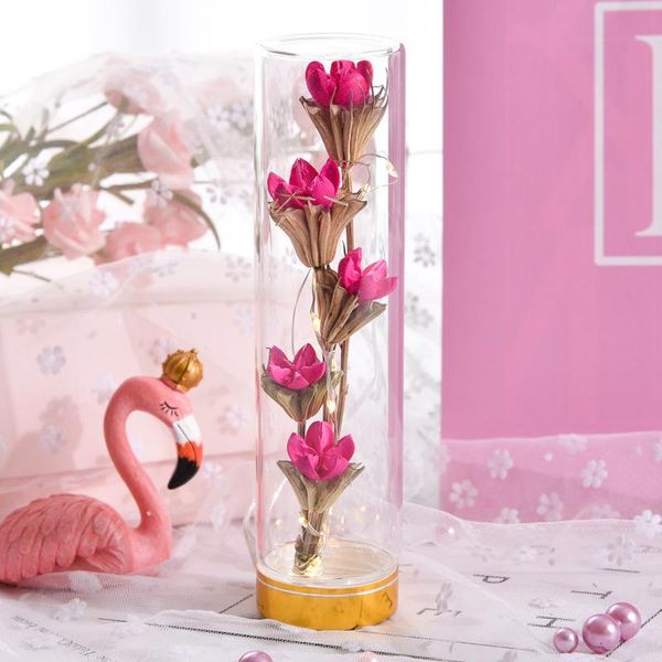 party favor wedding guests gift wishing bottle dried flower eternal night light small daisy rose christmas valentines day