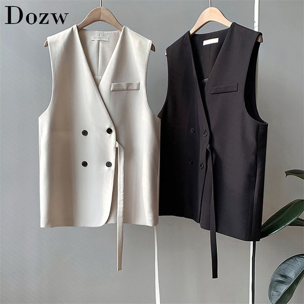 chic autumn blazer vest women solid v neck office waistcoat with belt casual double breasted sleeveless jacket coat 210515, Black;white
chic autumn blazer vest women solid v neck office waistcoat with belt casual double breasted sleeveless jacket coat 210515, Black;white