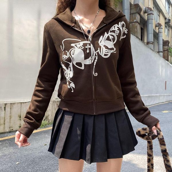 women's jackets printed brown zip up cropped jacket harajuku goth long sleeve short coats women fashion autumn hoodies overcoat, Black;brown
women's jackets printed brown zip up cropped jacket harajuku goth long sleeve short coats women fashion autumn hoodies overcoat, Black;brown