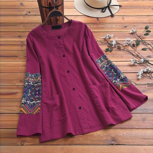 women's blouses & shirts harajuku blouse women summer cotton linen loose casual vintage patchwork print long sleeve pocket, White
women's blouses & shirts harajuku blouse women summer cotton linen loose casual vintage patchwork print long sleeve pocket, White