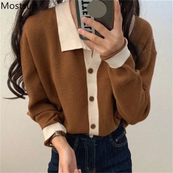 color-blocked single-breasted women cardigan full sleeve turn-down collar sweater casual fashion korean ladies jumpers 210513, White;black
color-blocked single-breasted women cardigan full sleeve turn-down collar sweater casual fashion korean ladies jumpers 210513, White;black