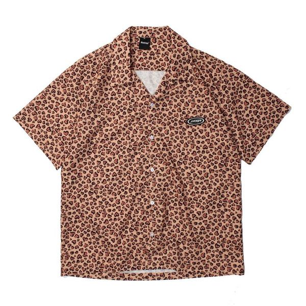 men's casual shirts leopard print short sleeve shirt high street fashion hawaii beach oversize women for men, White;black
men's casual shirts leopard print short sleeve shirt high street fashion hawaii beach oversize women for men, White;black