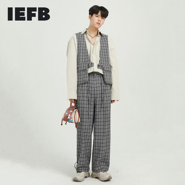iefb spring summer korean loose black white plaid suit pants men's trend personalized elastic waist casual pants 9y7103 210524
iefb spring summer korean loose black white plaid suit pants men's trend personalized elastic waist casual pants 9y7103 210524