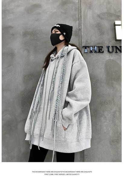 autumn and winter plus velvet padded sweater women style fried street loose tide korean hooded long ladies jacket women's jackets, Black;brown
autumn and winter plus velvet padded sweater women style fried street loose tide korean hooded long ladies jacket women's jackets, Black;brown