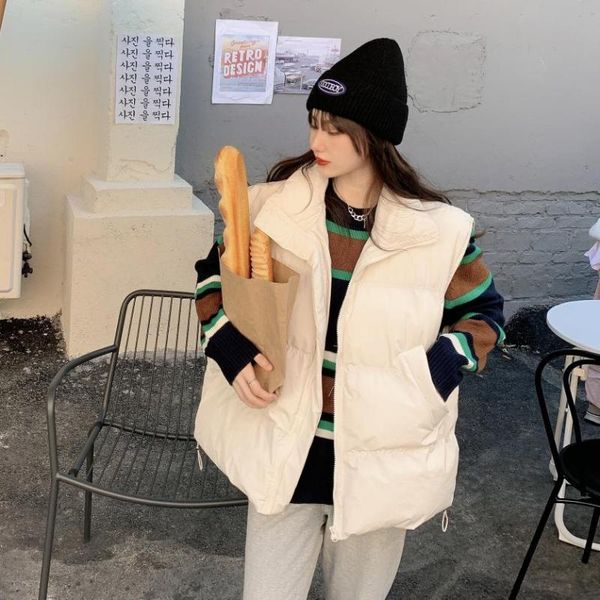 women 2021 fashion stand-up drawstring solid jacket vest vintage slim female waistcoat chic harajuku women's vests, Black;white
women 2021 fashion stand-up drawstring solid jacket vest vintage slim female waistcoat chic harajuku women's vests, Black;white