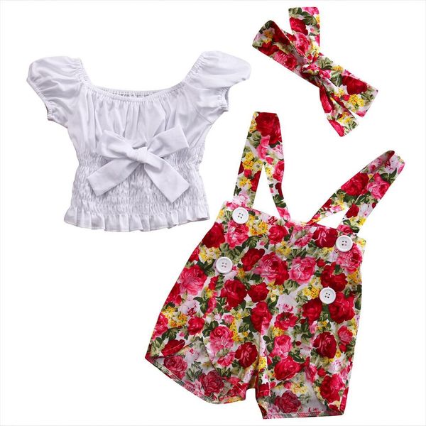 cute casual infant baby kid girls ruffles sleeve t shirt overalls headband 3pcs outfits clothes set, White
cute casual infant baby kid girls ruffles sleeve t shirt overalls headband 3pcs outfits clothes set, White