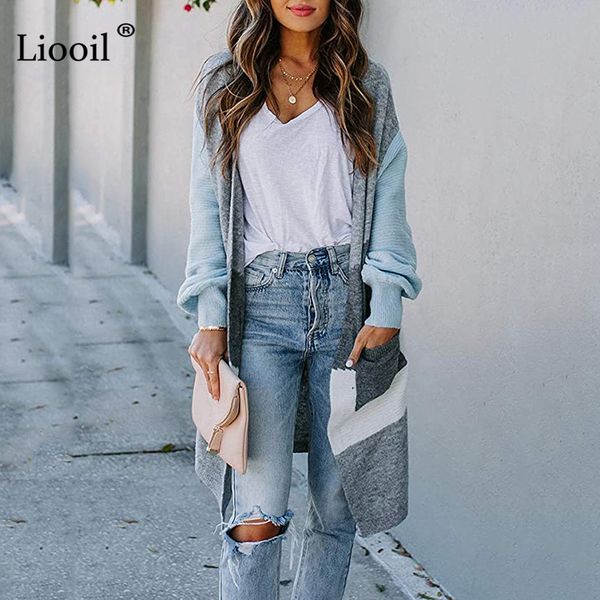 knits knitted patchwork cardigan color block long sleeve with pockets women winter casual loose sweater coats, White
knits knitted patchwork cardigan color block long sleeve with pockets women winter casual loose sweater coats, White