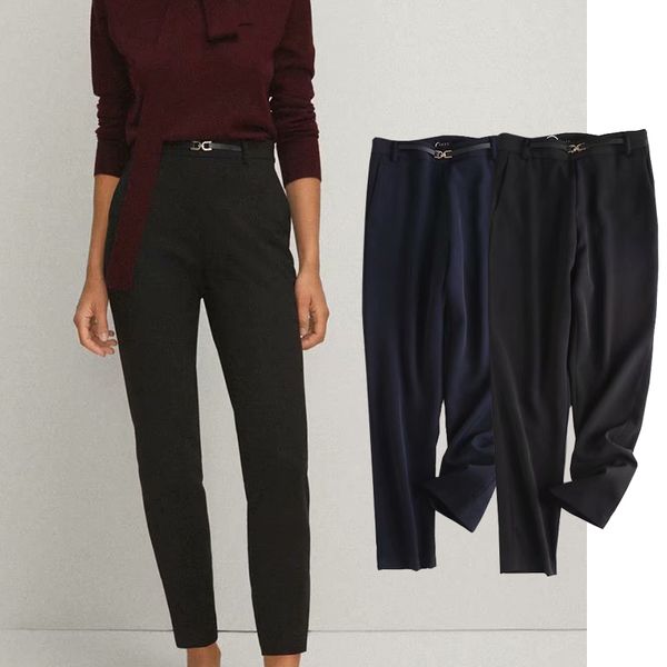 women's pants & capris new casual solid color button accessories high waist straight leg pants leg cloth fashion mujer 8nrp, Black;white
women's pants & capris new casual solid color button accessories high waist straight leg pants leg cloth fashion mujer 8nrp, Black;white
