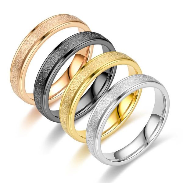 wedding rings fashion simple scrub stainless steel women 's 4 mm width color finger gift for girl jewelry, Slivery;golden
wedding rings fashion simple scrub stainless steel women 's 4 mm width color finger gift for girl jewelry, Slivery;golden