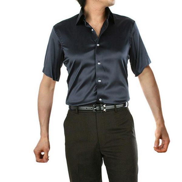 2021 summer men's fashion black gray satin shirt button up slim-fit short sleeve business shirts mens clothing hight quality, White;black
2021 summer men's fashion black gray satin shirt button up slim-fit short sleeve business shirts mens clothing hight quality, White;black