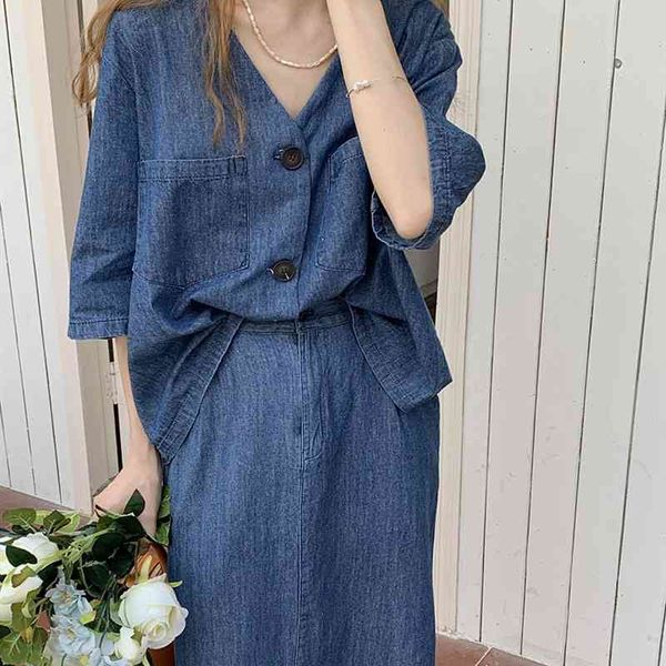 casual dresses vintage single-breasted denim shirt elastic waist skirt ladies suit fashion solid color elegant summer 5sir, Black;gray
casual dresses vintage single-breasted denim shirt elastic waist skirt ladies suit fashion solid color elegant summer 5sir, Black;gray
