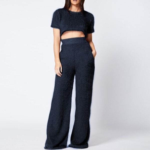 women's two piece pants 2pcs fashion women knitted short sleeve crop wide leg pant jumpsuit casual clubwear sets female, White
women's two piece pants 2pcs fashion women knitted short sleeve crop wide leg pant jumpsuit casual clubwear sets female, White