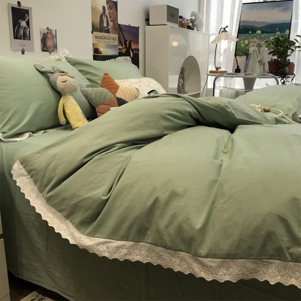 bedding sets brief elegant solid color green lace set girl,cotton twin full king home textile bed sheet pillow case quilt cover
bedding sets brief elegant solid color green lace set girl,cotton twin full king home textile bed sheet pillow case quilt cover