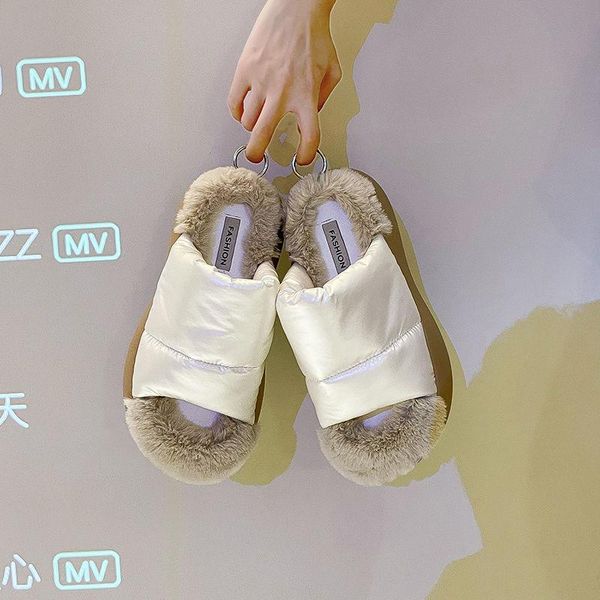 slippers winter women house faux fur warm flat shoes female waterproof metal decoration slip on home furry ladies, Black
slippers winter women house faux fur warm flat shoes female waterproof metal decoration slip on home furry ladies, Black