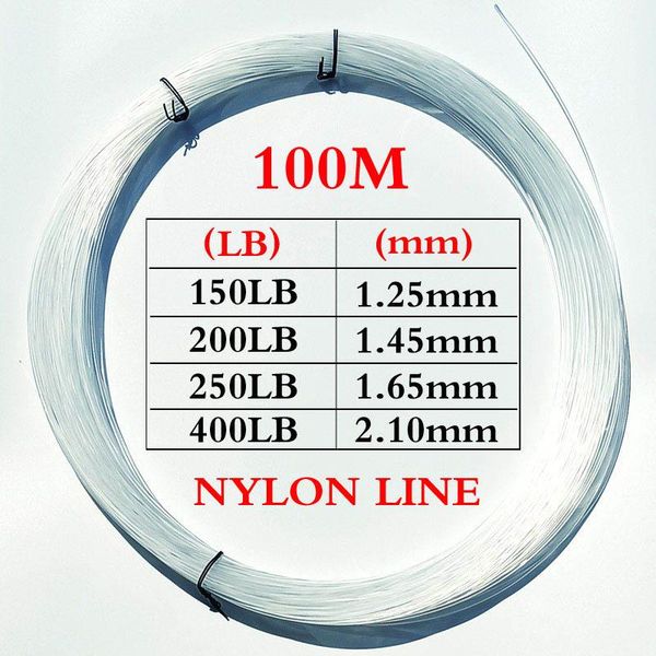 braid line 100m heavy nylon leader 150lb/200lb/250lg/400lb sea super strong