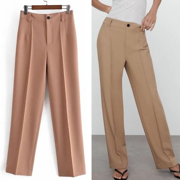 women's pants & capris women 2021 za khaki high waisted female spring autumn office straight-leg trousers ladies casual woman wide, Black;white
women's pants & capris women 2021 za khaki high waisted female spring autumn office straight-leg trousers ladies casual woman wide, Black;white