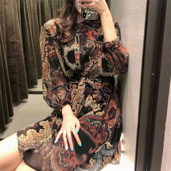 spring and autumn women's dress casual print belt decoration vestidos 210430, Black;gray
spring and autumn women's dress casual print belt decoration vestidos 210430, Black;gray