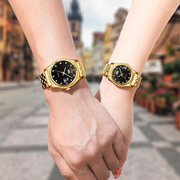 gold watch men calendar couple relogios masculinos de luxo original women quartz watches orologio donna parejas regalos wristwatches, Slivery;brown
gold watch men calendar couple relogios masculinos de luxo original women quartz watches orologio donna parejas regalos wristwatches, Slivery;brown