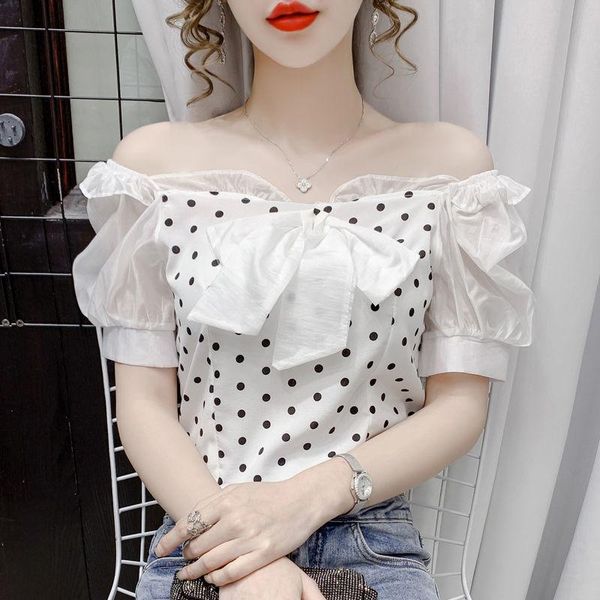 women's blouses & shirts 2021 women spring summer elegant chiffon blouse lady polka dot bow square collar short sleeve shirt female cas, White
women's blouses & shirts 2021 women spring summer elegant chiffon blouse lady polka dot bow square collar short sleeve shirt female cas, White