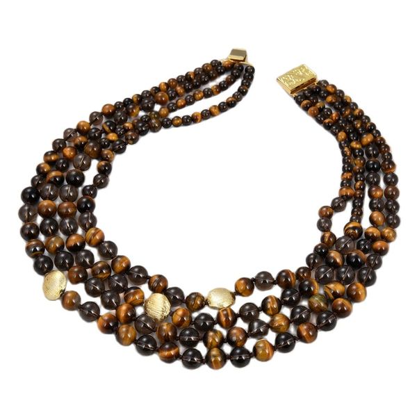 guaiguai jewelry 4 rows smoky quartzs crystal tiger eye necklace handmade for women real gems stone lady fashion jewellery, Silver
guaiguai jewelry 4 rows smoky quartzs crystal tiger eye necklace handmade for women real gems stone lady fashion jewellery, Silver