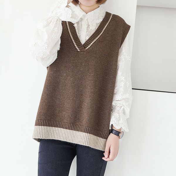johnature women knitted vests v-neck korean style autumn sleeveless 3 color women cloths patchwork casual vests sweater 210521, White
johnature women knitted vests v-neck korean style autumn sleeveless 3 color women cloths patchwork casual vests sweater 210521, White