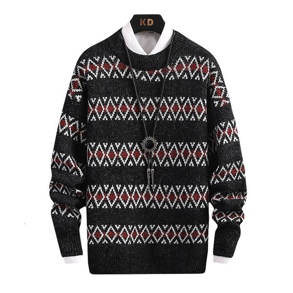 men's sweaters large men's loose sweater, thick and warm round neck knitted hip hop fashion, winter, 2021, White;black 
men's sweaters large men's loose sweater, thick and warm round neck knitted hip hop fashion, winter, 2021, White;black
