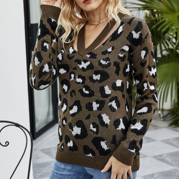 donsignet women's sweater fashion spring and autumn v-neck pullover leopard print loose knit long sleeves woman sweaters, White;black
donsignet women's sweater fashion spring and autumn v-neck pullover leopard print loose knit long sleeves woman sweaters, White;black